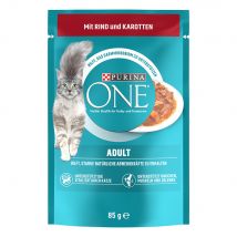 Purina ONE Adult Alimento umido per gatti - 26 x 85 g con Manzo e Carote