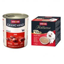 animonda GranCarno 24 x 800g + Animonda Pudding gratis! - Puur Rund (24 x 800 g) + Snack Pudding Rund Puur (3 x 85 g)