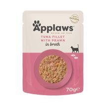 12x70g Tonijn met Garnalen uit de Stille Oceaan Applaws Kattenvoer