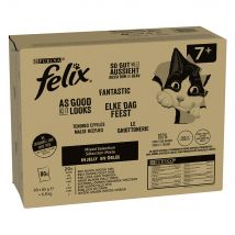 Felix Le Ghiottonerie in Gelatina 80 x 85 g Alimento umido per gatti - Mix Senior: Manzo, Salmone, Pollo, Tonno
