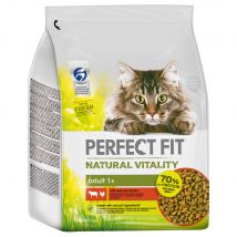 Perfect Fit Natural Vitality Adult 1+ Manzo & Pollo Crocchette per gatti - 2,4 kg