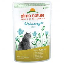44 + 4 gratis! 48 x 70 g Almo Nature Holistic umido per gatto - Urinary Help Tacchino