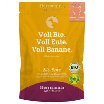 Herrmann's Selection BIO 20 x 100 g comida húmeda para gatos - Pato ecológico con patatas y chips de plátano ecológicos