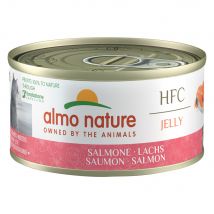 5 + 1 gratis! 6 x 70 g Almo Nature Alimento umido per gatti - HFC Salmone in gelatina