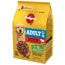 3x 2,6kg Pedigree Medium Adult avec bœuf nourriture sèche pour chiens