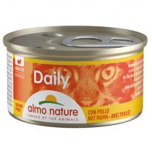 24x85g lot mixte de mousses au poulet (2 variétés) Almo Nature Daily Menu - Sachet pour chat