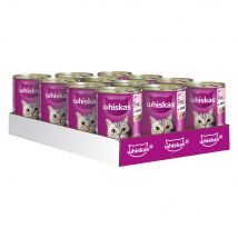 Whiskas 1+ lattine 24 x 400 g Umido per gatto - Salmone in Gelatina
