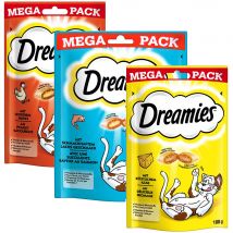 Catisfactions Big Pack snack para gatos 3 x 180 g - Pack de prueba mixto - Pollo, Salmón y Queso - 3 x 180 g