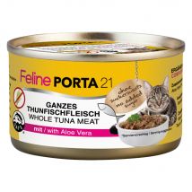 Feline Porta 21 24 x 90 g en latas para gatos - Pack Ahorro - Atún con aloe (sin cereales)