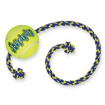 KONG SqueakAir pelota con cuerda para perros - M/L