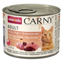 animonda Carny Adult 12 x 200 g Umido per gatto - Pollo, Tacchino & Cuori d'anatra