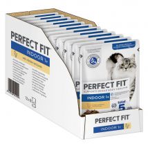 Perfect Fit Indoor 1+ en bolsitas para gatos - Pollo y guisantes - 24 x 85 g