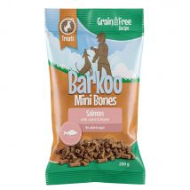 Barkoo Mini Bones (semi-umido) 200 g Snack senza cereali per cani - con Salmone, Carote & Timo