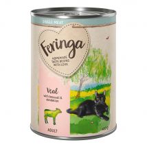 20 + 4 gratis! 24 x Feringa Single / Classic Meat - 24 x 410 g Single Meat Vitello con Broccoli e Tarassaco