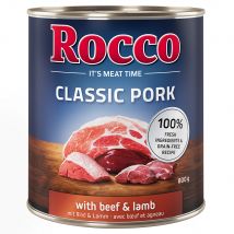 Rocco Classic Pork 12 x 800 g umido per cane - Manzo & Agnello