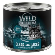 Wild Freedom Adult 6 x 200 g - senza cereali Alimento umido per gatto - Clear Lakes - Trota & Pollo