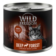 Wild Freedom Adult 12 x 200 g - senza cereali Alimento umido per gatto - Deep Forest - Selvaggina & Pollo