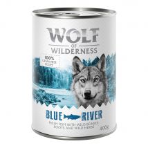 Wolf of Wilderness Adult 24 x 400 g umido Single Protein per cane - Blue River - Pesce