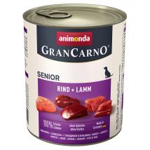 animonda GranCarno Original 24 x 800 g Umido per cane - Senior: Manzo & Agnello