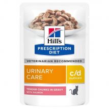 Hill's Prescription Diet 24 x 85 g en sobres para gatos - Pack Ahorro - Problemas urinarios c/d (salmón)