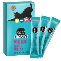 8x14g Mix (Tonijn, Kip, Zalm) Jelly Snack Cosma Kattensnacks