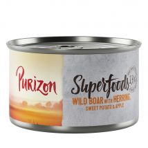 Purizon Superfoods 12 x 140 g - Everzwijn  met Haring, Zoete Aardappel en Appel