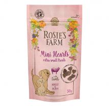 3x50 g Rosie's Farm Puppy & Adult Lam Mini Hearts Snacks Hond