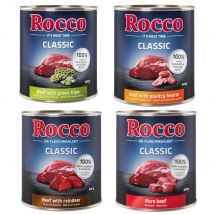 Voordeelpakket Rocco Classic 24 x 800 g Hondenvoer - Mix: Puur Rund, Groene Pens, Gevogeltehart & Kip