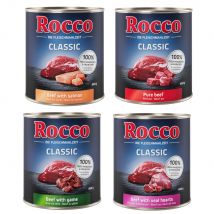 Rocco Classic 24 x 800 g Alimento umido per cani - Mix 2: Manzo Puro, Selvaggina, Salmone, Cuori di Vitello