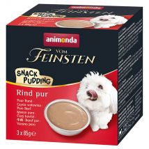 3x85g Rund Puur Animonda Delicatesse Adult Snack Pudding Hondenvoer nat