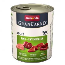 animonda GranCarno Original 24 x 800 g Umido per cane - Adult: Manzo & Cuori di Anatra