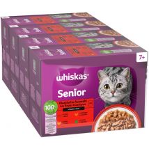 48x85g Senior 7+ Klassieke selectie in saus Whiskas Kattenvoer Maaltijdzakjes