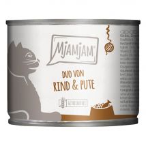 MjAMjAM Duo 6 x 200 g Alimento umido per gatti - Manzo & Tacchino con Zucca al vapore