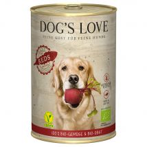 Dog´s Love Bio Vegan 6 x 400 g comida húmeda ecológica vegana para perros - Rojos