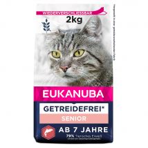 Multipack risparmio! 2x Eukanuba Crocchette per gatti - Senior Grain Free Salmone