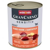 animonda GranCarno Adult Sensitive 24 x 800 g umido per cane - Pollo puro e Patate