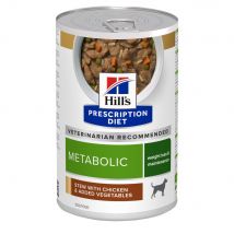 48x 354 g Hill's Prescription Diet Dog Metabolic Care met kip Stew hondenvoer nat