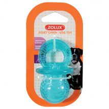 Jouet Zolux Tétine pop, bleu pour chien - L 4,5 x l 4,5 x H 7,7 cm