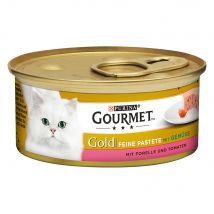 24 x 85 g Gourmet Forel & Tomaat Gold Mousse Voordeelpakket Kattenvoer