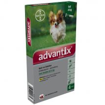 AdvantixÂ 40/200 Spot-on Solution voor honden 4 Pipetten x 0,4ml