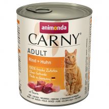 animonda Carny Adult 24 x 800 g Alimento umido per gatti - Manzo & Pollo