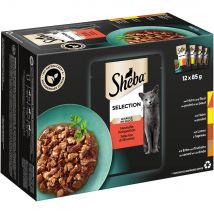 48x85g Selection in Sauce Sheba Kattenvoer