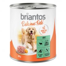 Lot Briantos Delicious Paté 24 x 800 g pour chien - agneau, carottes