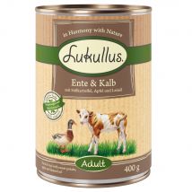 Lukullus 12 x 400 g Alimento umido per cani - Anatra & Vitello