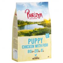 1kg croquettes Purizon sans céréales Puppy poulet, poisson - pour chien