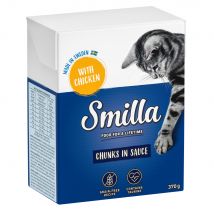 Smilla Hapjes in Saus  24 x 370 en Smilla Hapjes in Gelei 24 x 380 g Kattenvoer - Kip in Saus
