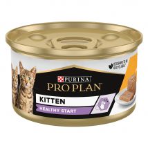 Purina Pro Plan Kitten Healthy Start 24 x 85 g umido per gatto - Pollo