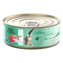 Feline Finest 24 x 85 g Alimento umido per gatti - Tonno con Sarda