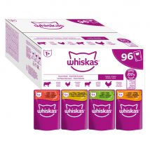 Megapack risparmio! Whiskas 1+ buste 96 x 85 g Alimento umido per gatto - Selezione Classica in Salsa