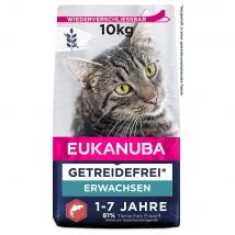 10kg Eukanuba Adult Graanvrij Rijk aan Zalm Droog Kattenvoer